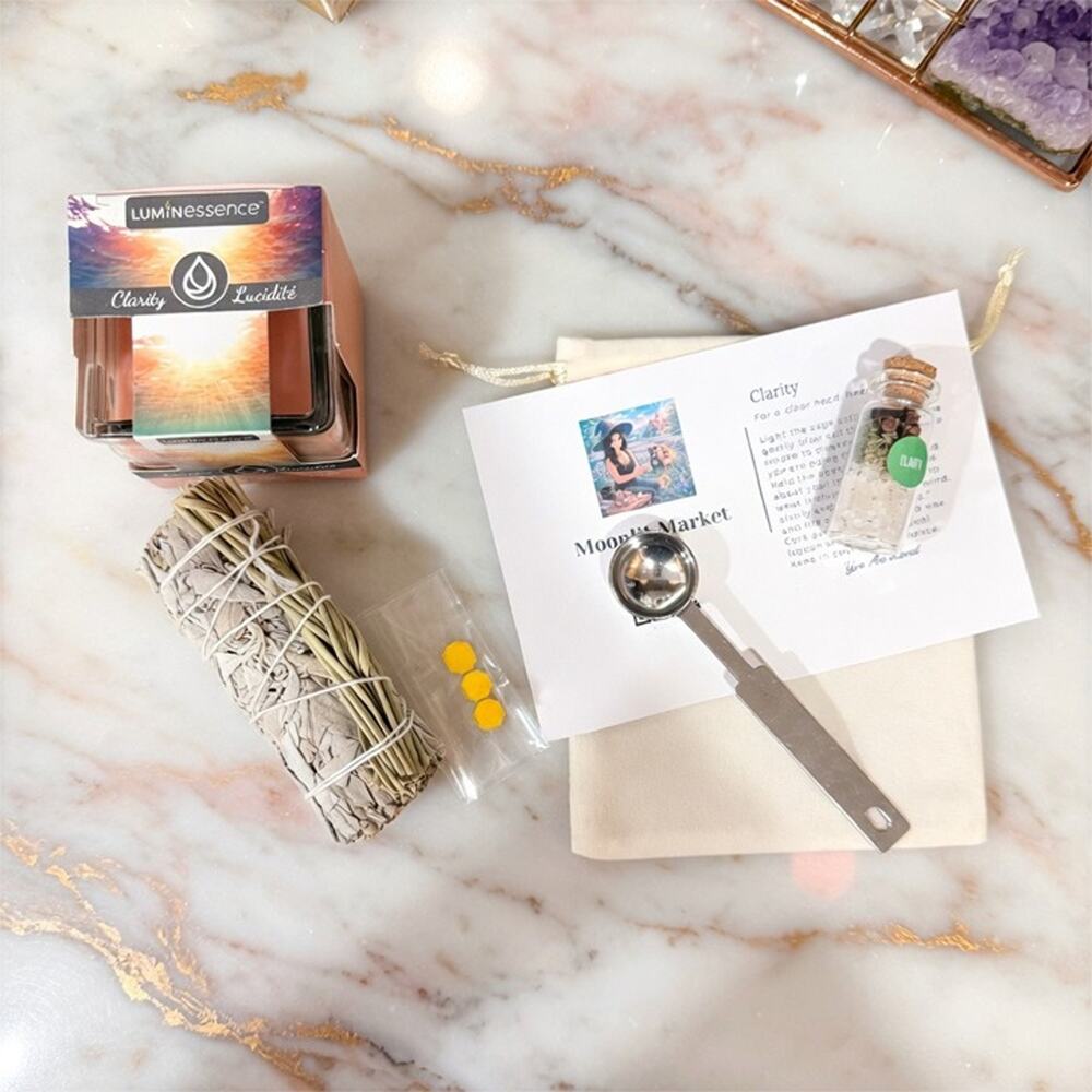 Clarity Ritual Kit DIY Spell Jar Sage Palo Santo Candle